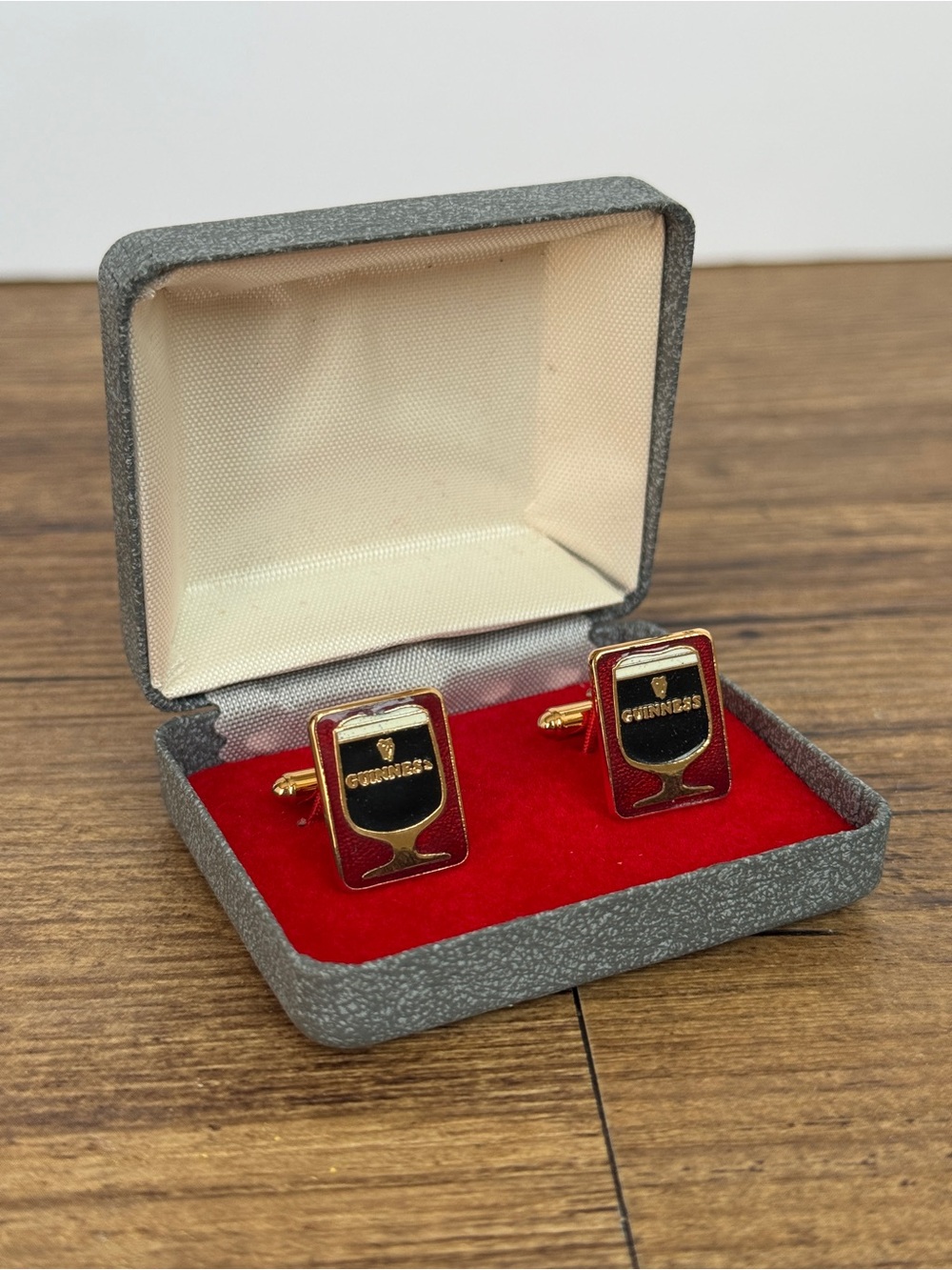 Vintage Y2K Guinness Black and Gold Pint Cufflinks